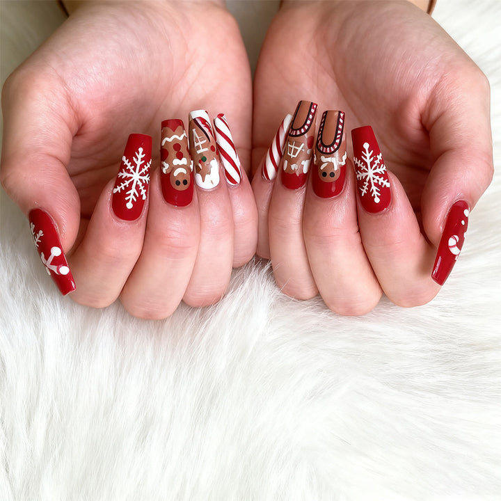 Festive artificial nails with Christmas design Stornfield