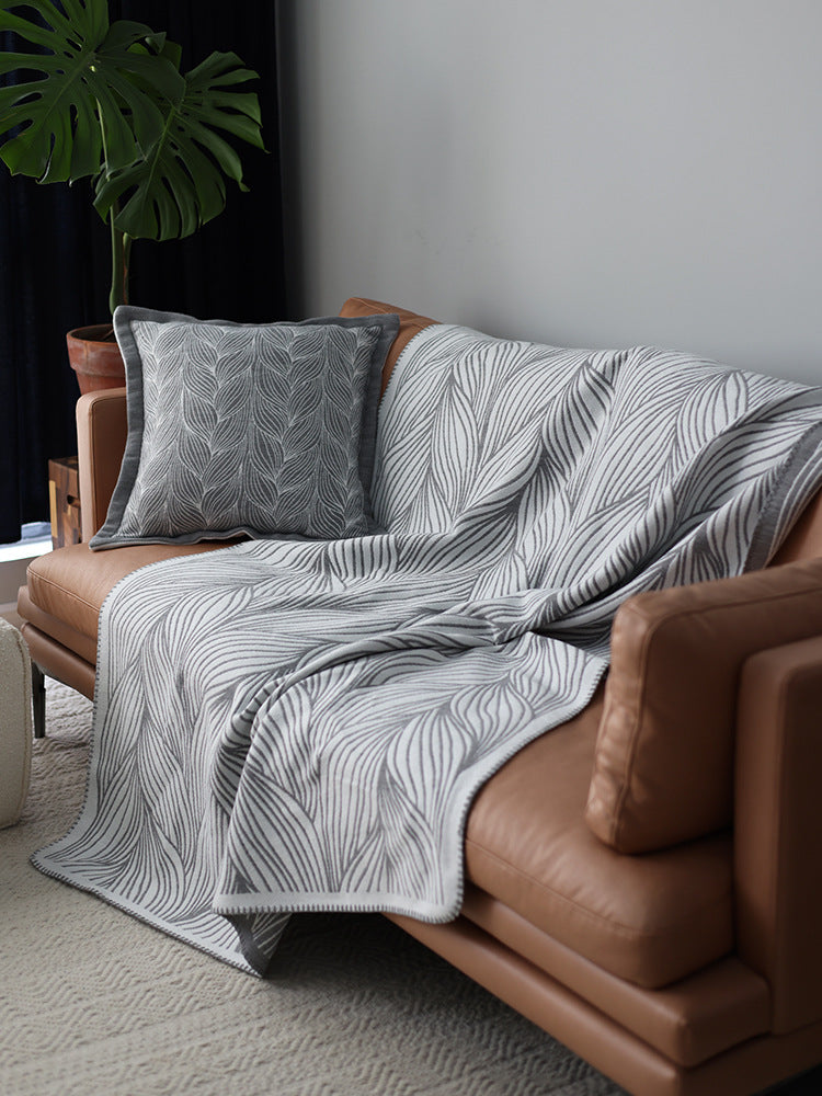 Abstract Patterned Knit Throw Blanket