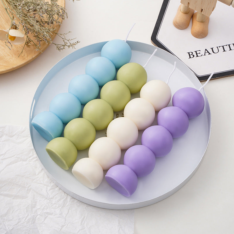 Stacked Sphere Sculptural Soy Wax Column Candle
