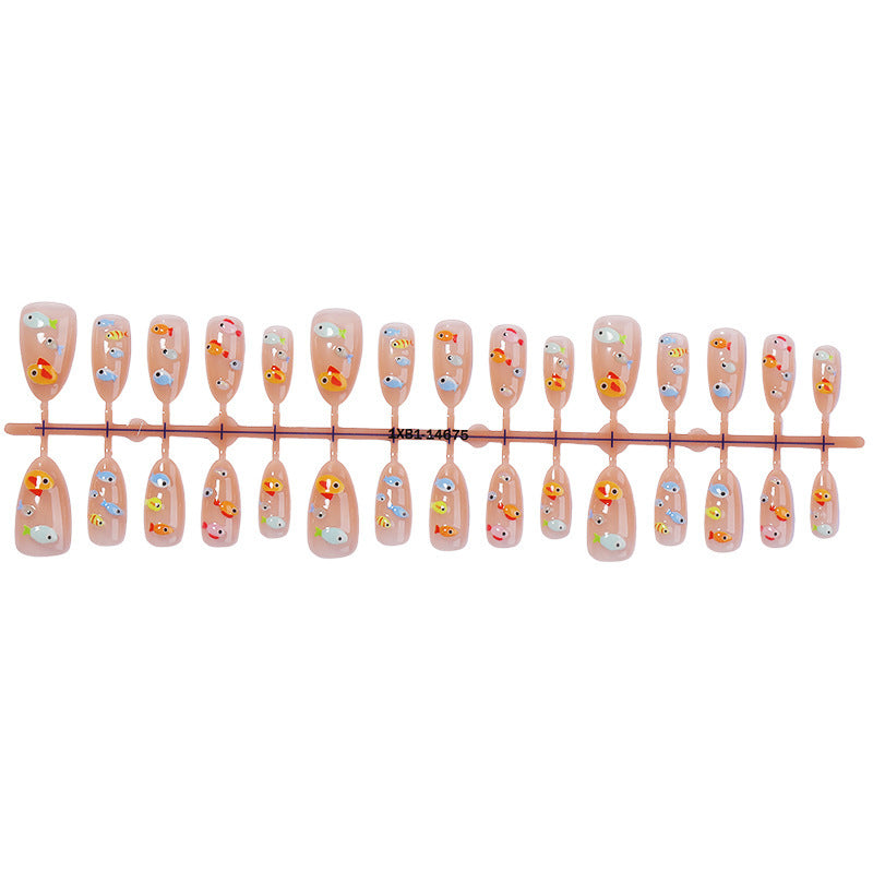 Artificial nail set with playful fish designs Stornfield