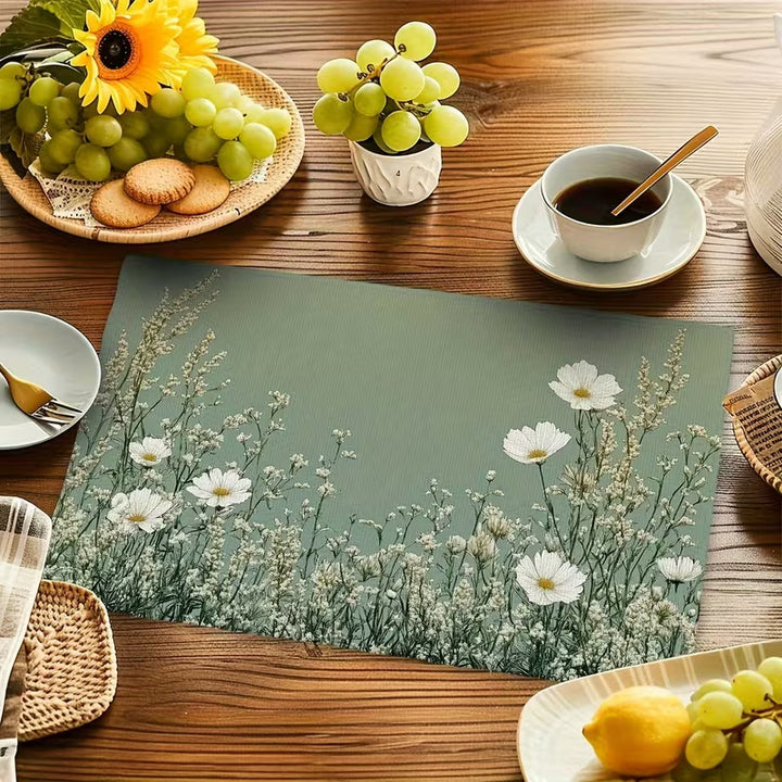 Floral Plant-Themed Table Mat