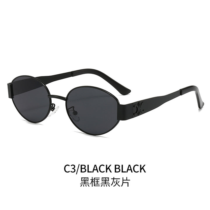 Women's designer sunglasses with elegant oval frame and unique accents Stornfield