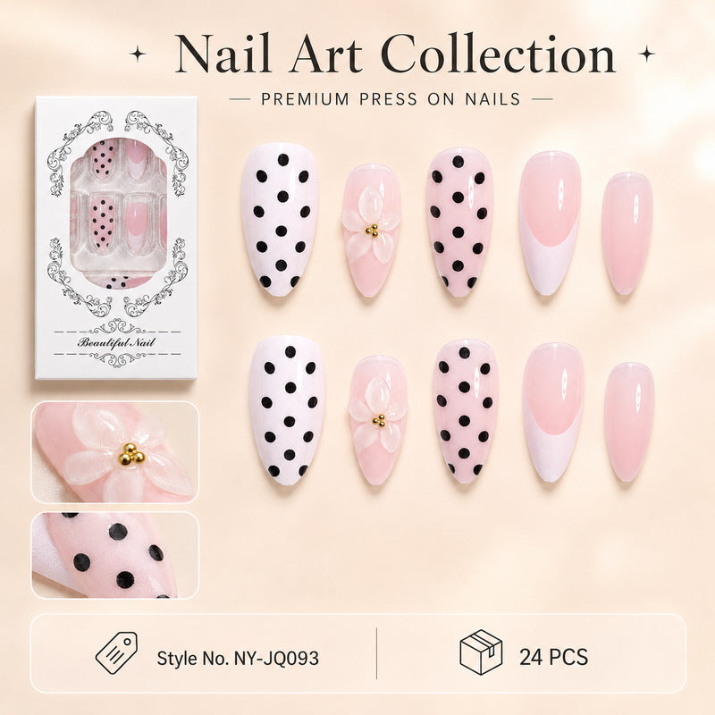 Premium Nail Design with Dots and Flowers Stornfield