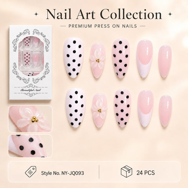 Premium Nail Design with Dots and Flowers Stornfield