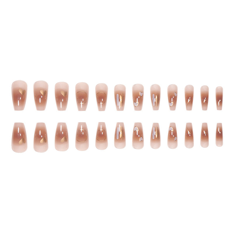 Long Stiletto Press-On Nails with Heart Accents Stornfield