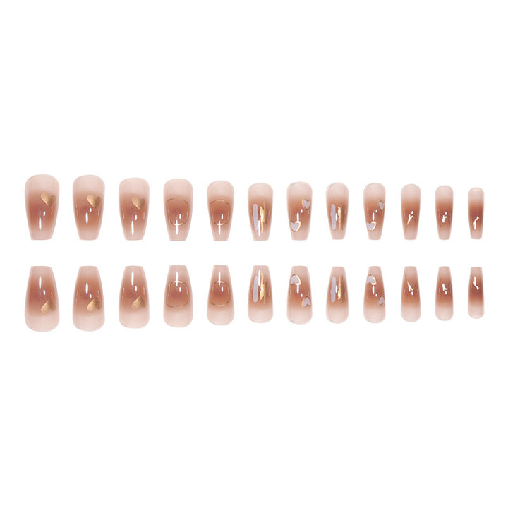 Long Stiletto Press-On Nails with Heart Accents Stornfield