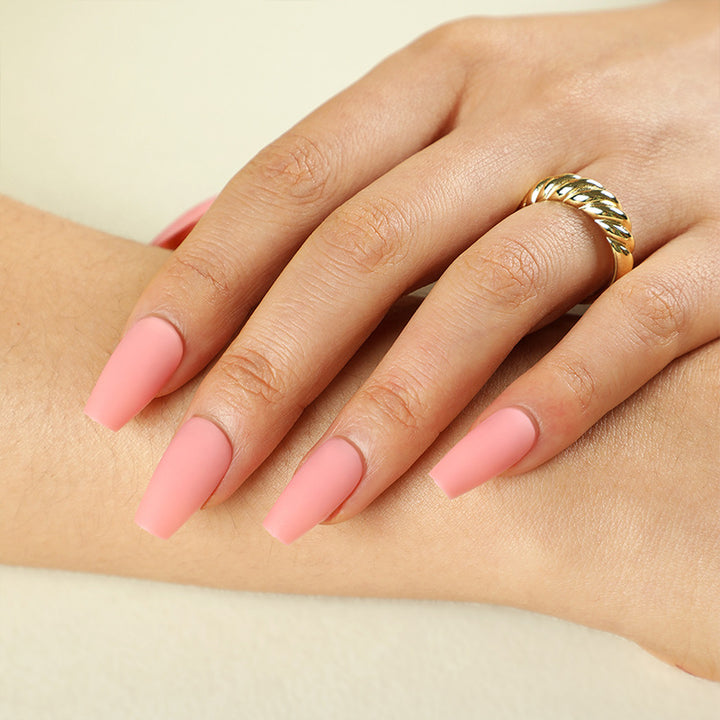Artful nail extensions with an elegant leaf pattern Stornfield