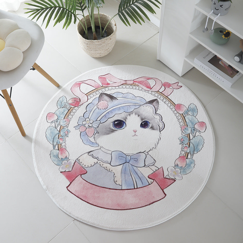 Cat-Themed Round Area Rug Stornfield