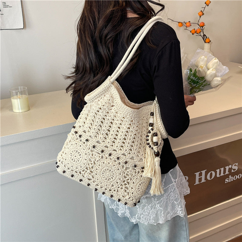 Crochet Shopping Bag with Decorative Tassels Stornfield