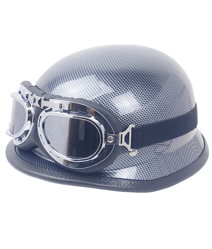 Retro Motorcycle Helmet with Goggles Stornfield