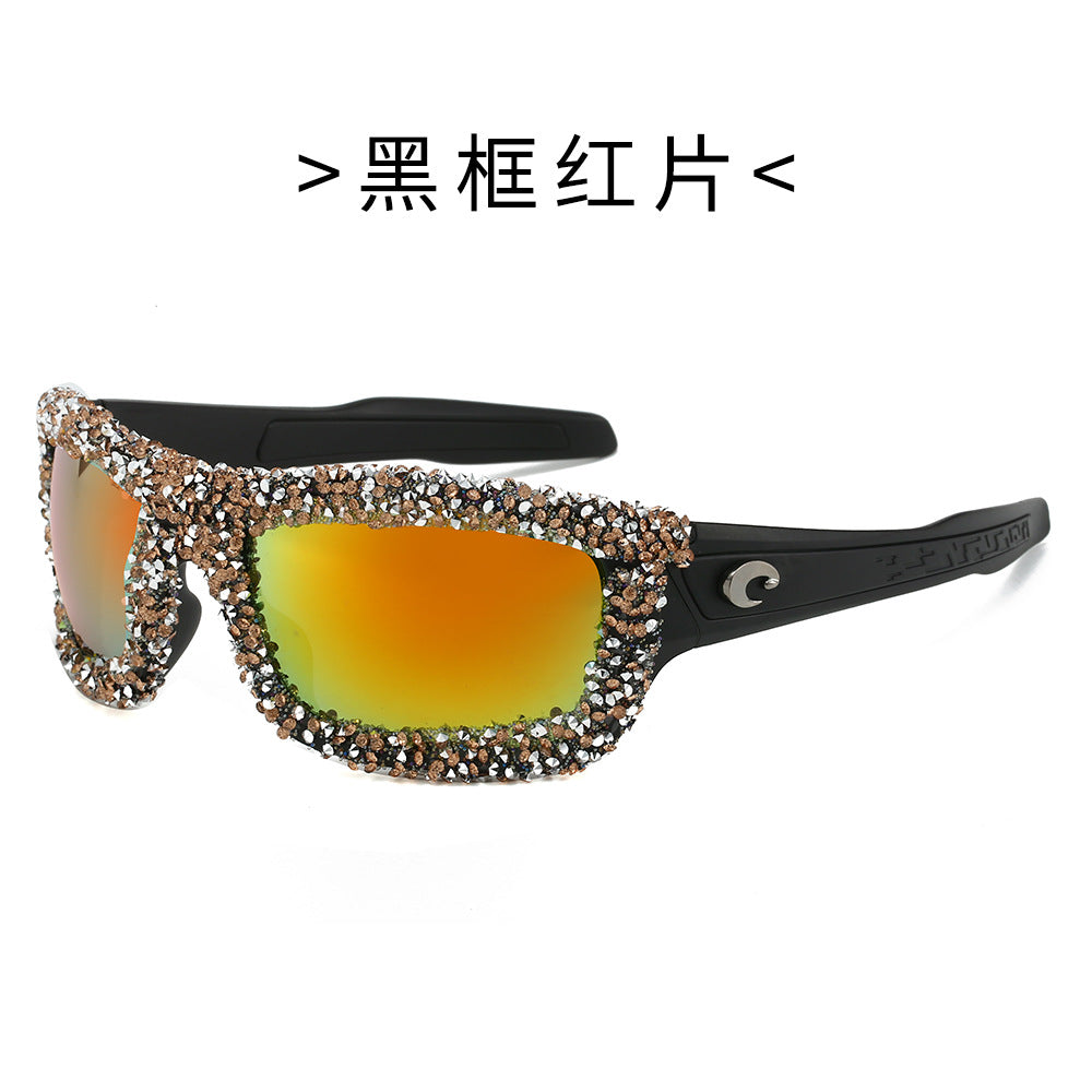 Women's sporty sunglasses with sparkling rhinestone frame Stornfield