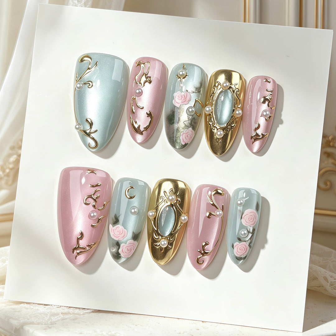 Floral Design Press-On Nails