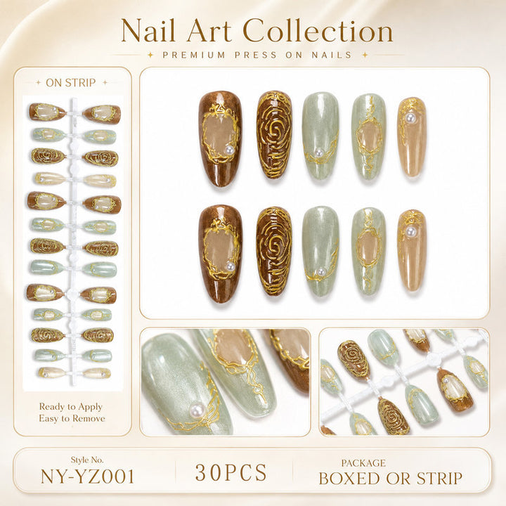 Premium artificial nails with elegant decorations Stornfield