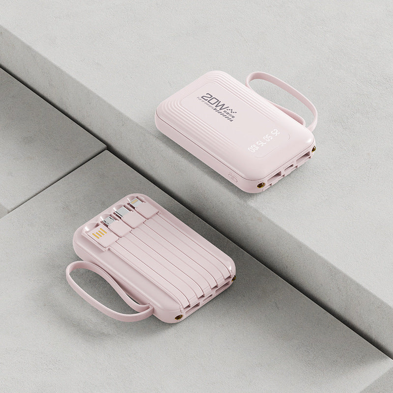Portable power bank with integrated cable system and LED display Stornfield