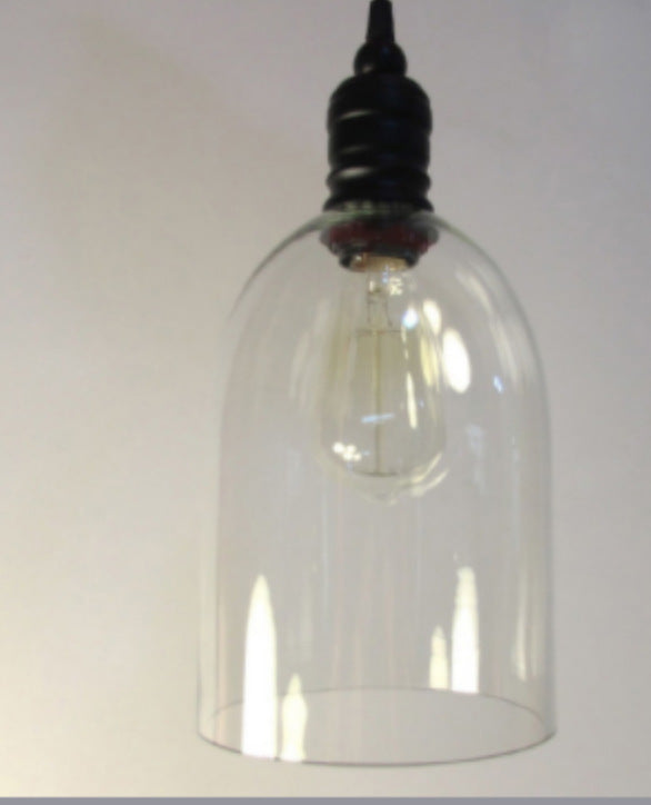 Vintage Bell-Shaped Glass Pendant Light