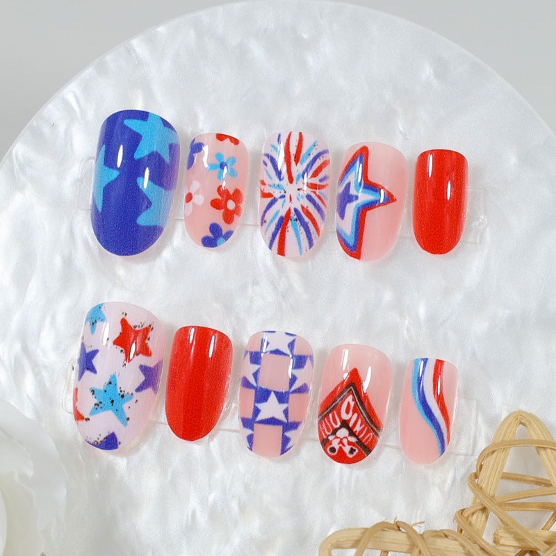 Artificial nail set with creative star and heart patterns Stornfield