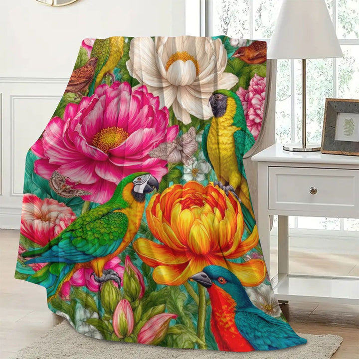 Floral Patterned Fleece Blanket