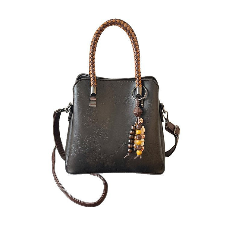 Elegant Handcrafted Floral Embossed Tote Bag