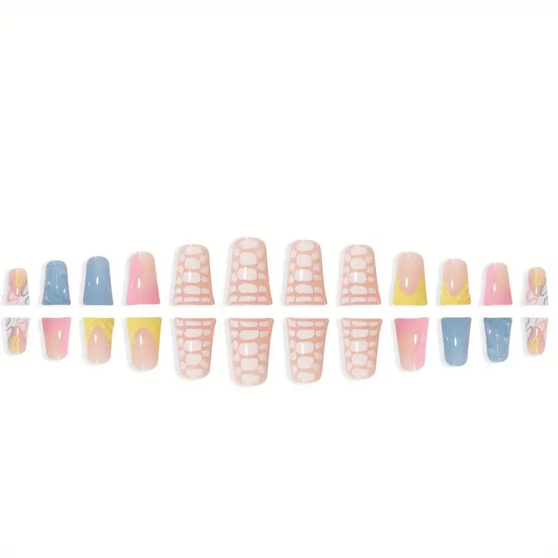 Creative Drip Effect Press-On Nails Stornfield