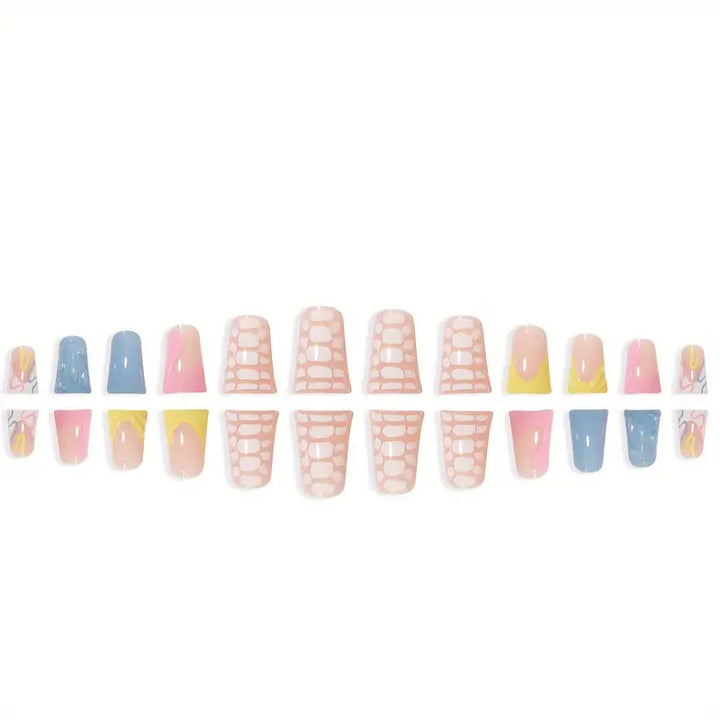 Creative Drip Effect Press-On Nails Stornfield