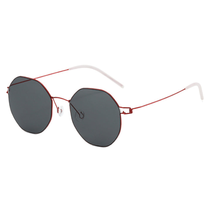 Women's geometric sunglasses with high-quality metal frame and mirrored lenses Stornfield