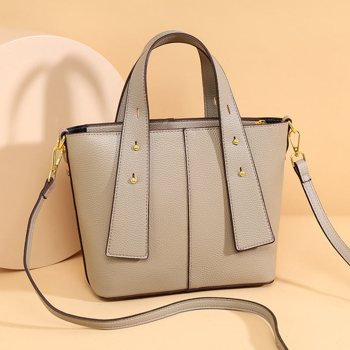 Textured Vegan Leather Multi-Pocket Tote Stornfield