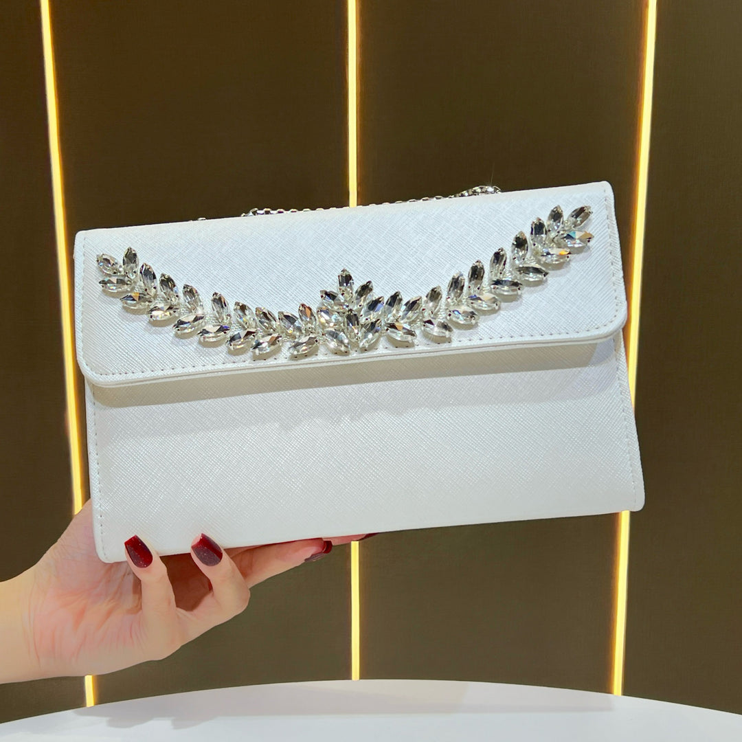 Crystal-Embellished Evening Bag