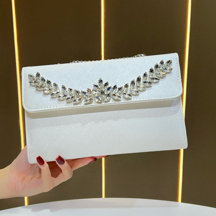 Crystal-Embellished Evening Bag