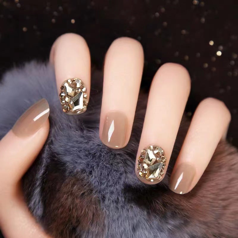 Premium Rhinestone-Embellished Press-On Nail Set