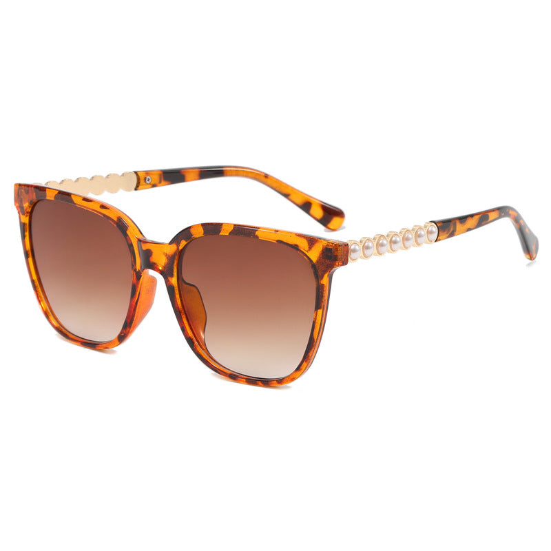Women's oversized sunglasses with elegant pearl jewelry decoration Stornfield
