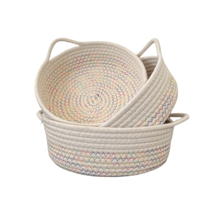 Women Practical Storage Basket with Colorful Zigzag Pattern Stornfield