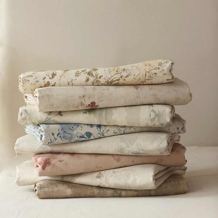 Luxury Linen-Cotton Duvet Cover Set with Floral Watercolor Print