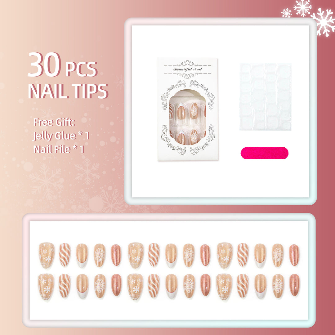 Holiday-Themed Glittery Press-On Nail Set Stornfield