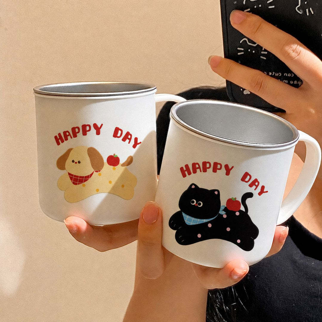Ceramic mug with playful cat motif and cheerful inscription Stornfield