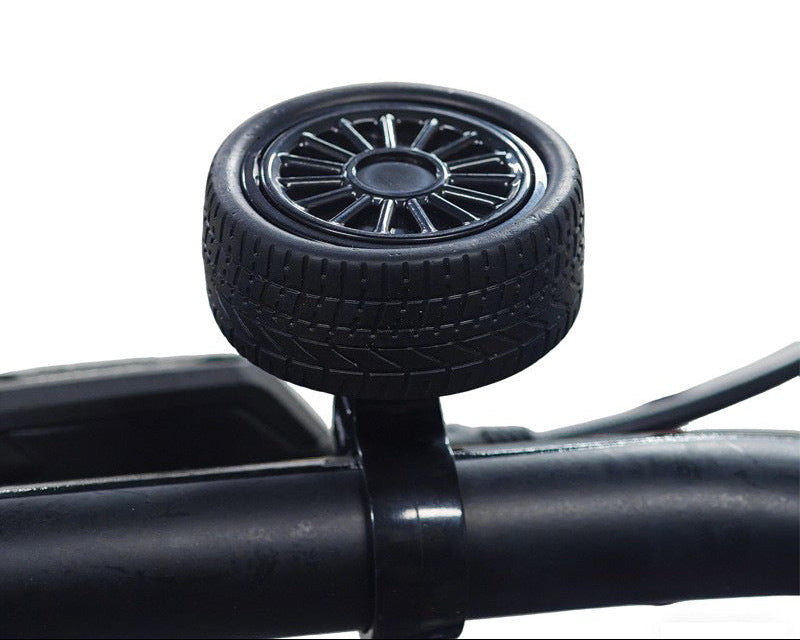 novelty wheel-shaped bicycle bell with adjustable handlebar clamp Stornfield