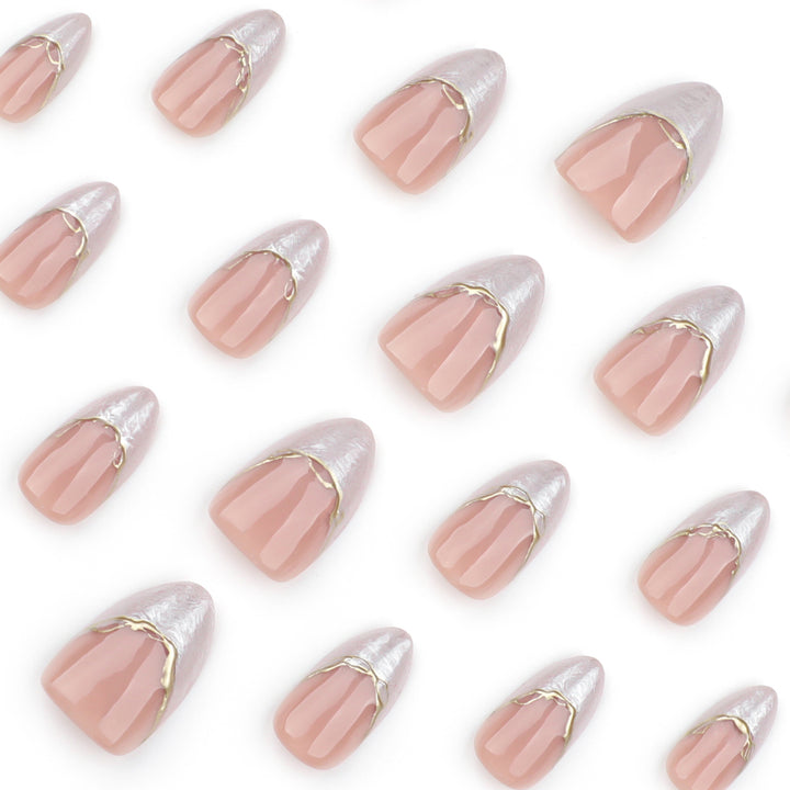 Artful Stiletto Nails with Golden Accents Stornfield