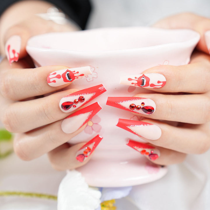 Artistic Stiletto Press-On Nail Set with Rhinestones Stornfield