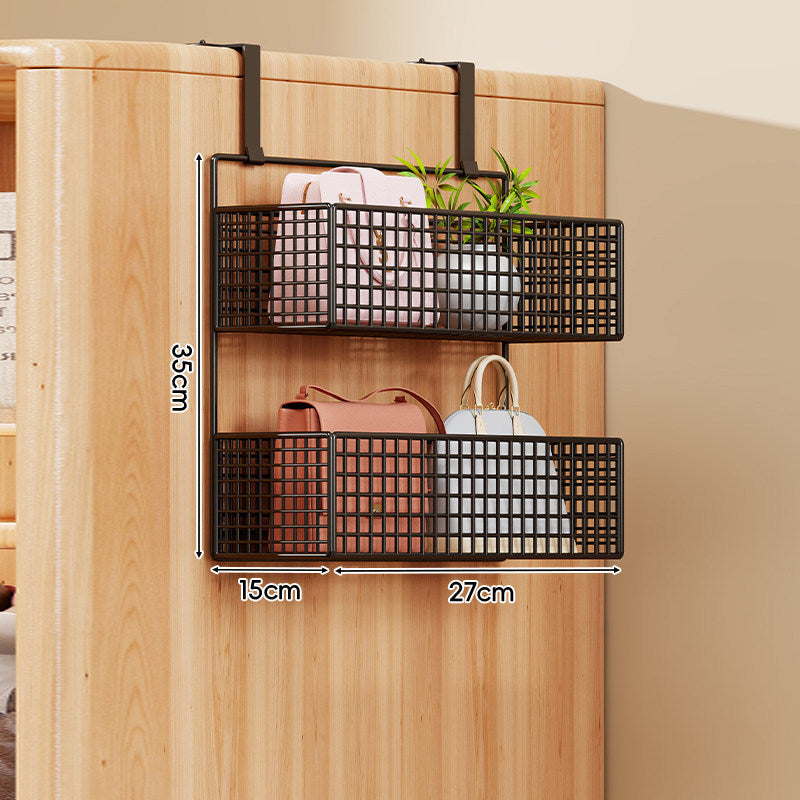 Over-the-Door Multi-Tier Metal Grid Hanging Storage Organizer