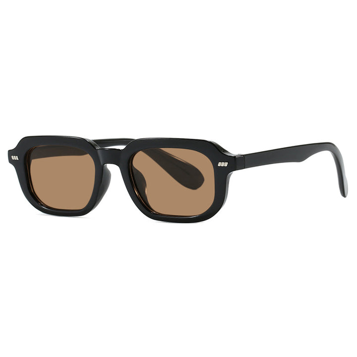 Women’s square sunglasses with high-gloss transparent frame and polarized lenses Stornfield