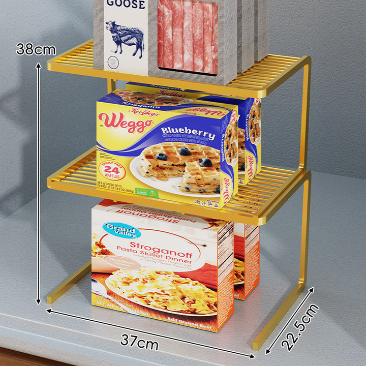 Triple-Tier Slim Slotted Countertop Pantry Shelf Organizer