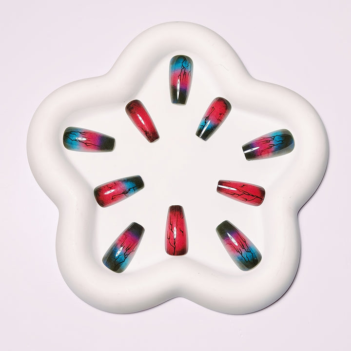 Trendy Artificial Nail Set with Gradient and Lacquer Effect Stornfield