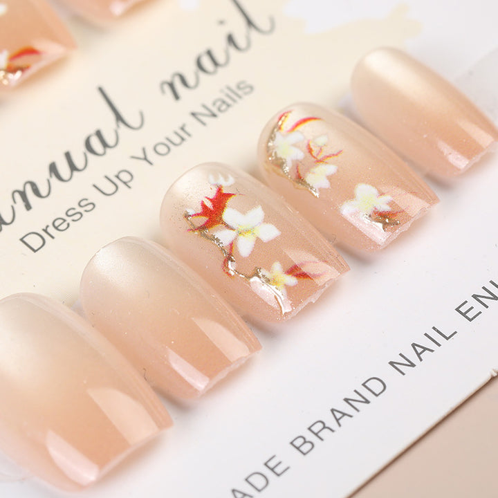Artistic Floral Press-On Nail Design Set Stornfield