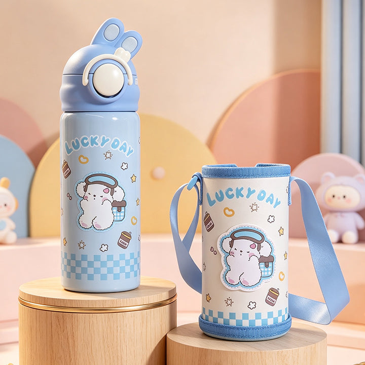 Women's insulated bottle with practical carrying device and playful design Stornfield
