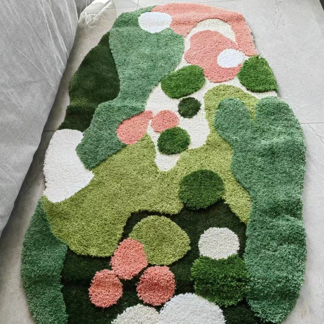 Sculpted Tufted Plush Shag Abstract Floral Accent Rug