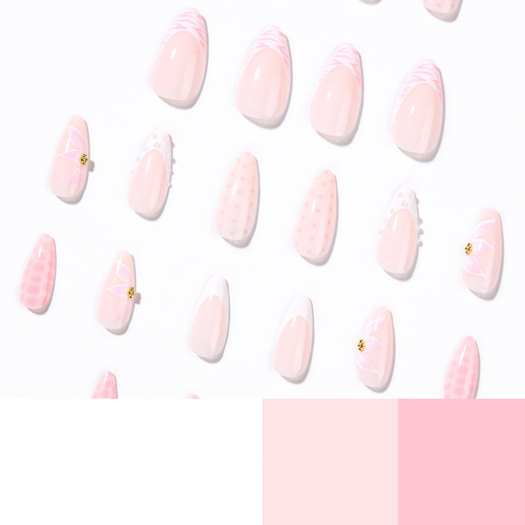Artistic stiletto nails with elegant 3D decorations Stornfield