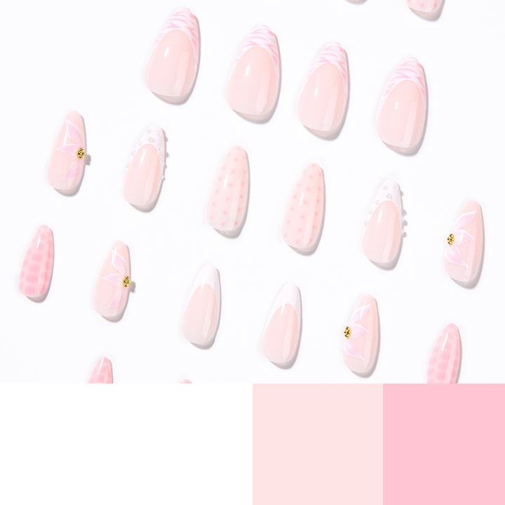 Artistic stiletto nails with elegant 3D decorations Stornfield