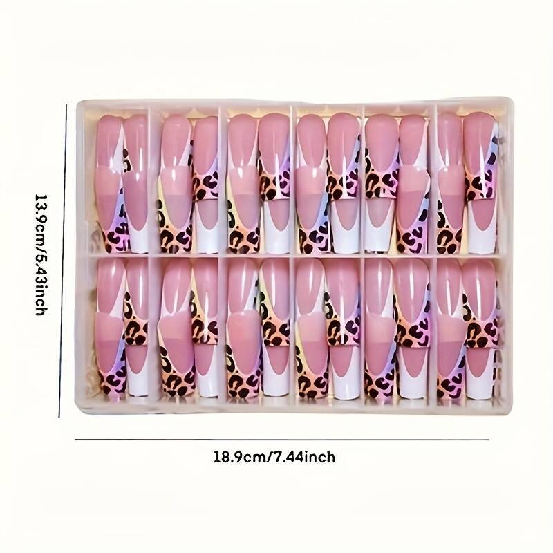 Stylish Press-On Nail Set with Leopard Design Stornfield