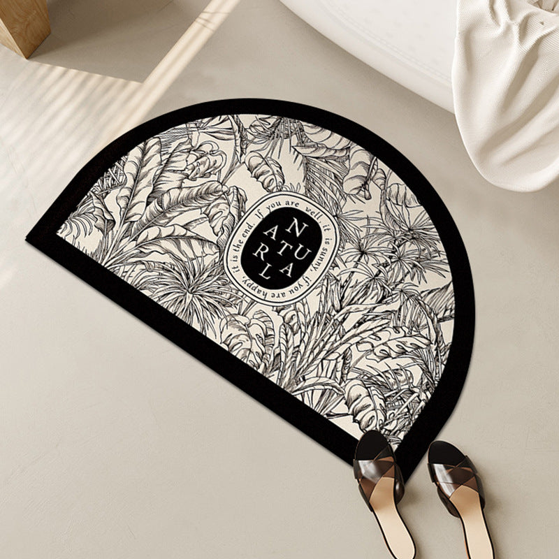 Vintage-Inspired Floral Half-Moon Bath Mat