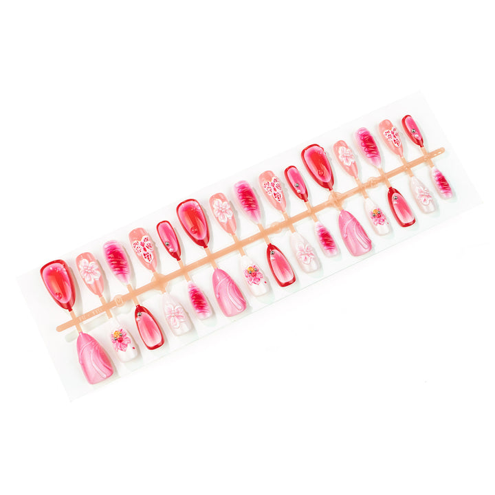 Artistic Floral Pattern Press-On Nails