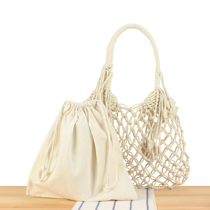 Macrame Tote Bag with Inner Pocket Stornfield
